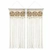 TOILINUX Lot De 2 Rideaux De Fils Détails Macramé Et Pompons - 90 X 200 Cm - Beige -Auchan Boutique B2CD 10
