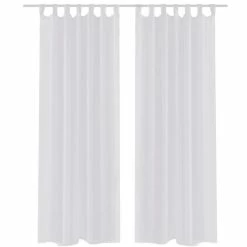 VIDAXL Rideau Fin Blanc 140x175 Cm 2 Pcs