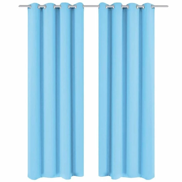 VIDAXL Rideau Occultant Avec œillets Metalliques 270 X 245 Cm Turquoise 4 VIDAXL Rideau Occultant Avec œillets Metalliques 270 X 245 Cm Turquoise – Image 2