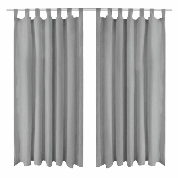 VIDAXL Rideau Occultant Avec Boucles 2 Pcs 140 X 175 Cm Gris 3 VIDAXL Rideau Occultant Avec Boucles 2 Pcs 140 X 175 Cm Gris