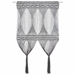 VIDAXL Rideau En Macrame Anthracite 140x240 Cm Coton