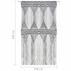 VIDAXL Rideau En Macrame Anthracite 140x240 Cm Coton -Auchan Boutique B2CD 1042