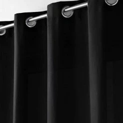 Paris Prix Rideau à Oeillets Absolu 140x260cm Noir -Auchan Boutique B2CD 1052