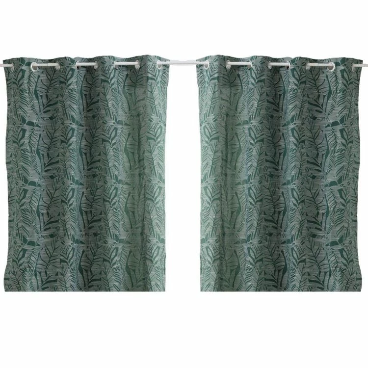 TOILINUX Lot De 2 Rideaux Folha Au Tissage Jacquard - 140 X 260 - Vert Cèdre 3 TOILINUX Lot De 2 Rideaux Folha Au Tissage Jacquard - 140 X 260 - Vert Cèdre