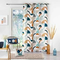 Paris Prix Rideau à Œillets Neoline 140x260cm Bleu -Auchan Boutique B2CD 1072