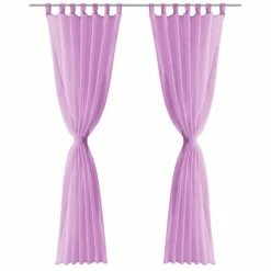 VIDAXL Rideau Occultant 2 Pcs Voile 140 X 225 Cm Lilas -Auchan Boutique B2CD 1089