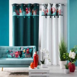 Paris Prix Rideau à Œillets Caracas 140x240cm Bleu -Auchan Boutique B2CD 1104