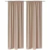VIDAXL Rideaux Occultants A Fentes 2 Pcs Creme 135 X 245 Cm -Auchan Boutique B2CD 1105