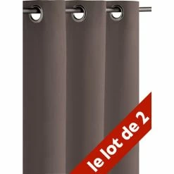 Le Linge De Jules Lot De 2 Rideaux Occultants 140x260 Cm Taupe