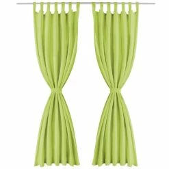 VIDAXL Rideau Occultant Avec Boucles 2 Pcs 140 X 225 Cm Vert -Auchan Boutique B2CD 1121