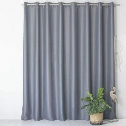 TOILINUX Lot De 2 Grands Rideaux Unis Occultants Avec œillets - 300 X 240 Cm - Gris 7 TOILINUX Lot De 2 Grands Rideaux Unis Occultants Avec œillets - 300 X 240 Cm - Gris -Auchan Boutique B2CD 113