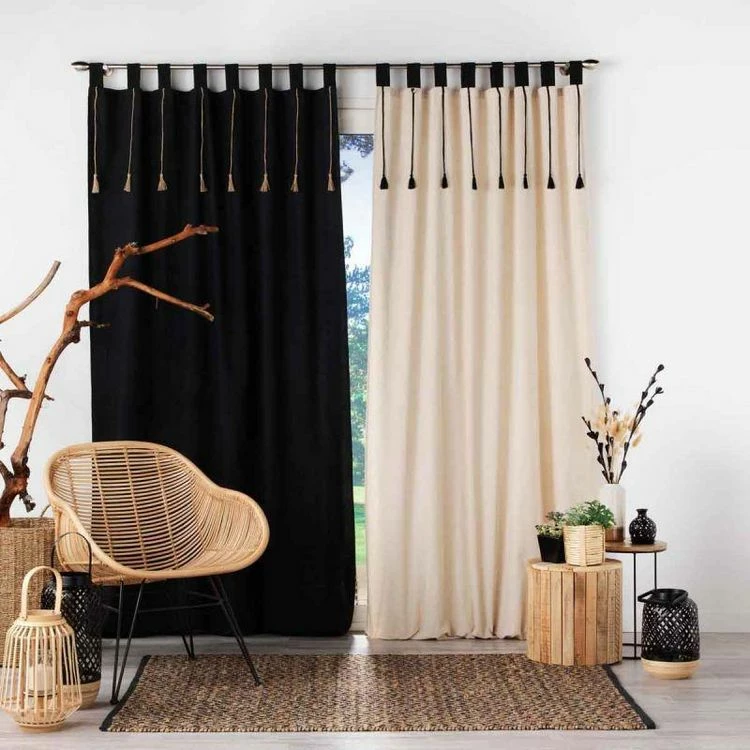 Paris Prix Rideau à Passants Filine 140x240cm Noir 6 Paris Prix Rideau à Passants Filine 140x240cm Noir – Image 4