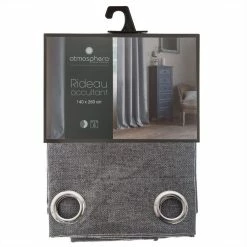 ATMOSPHERA Rideau Occultant Elena - 140 X 260 Cm - Gris Foncé -Auchan Boutique B2CD 1165