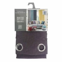 Paris Prix Rideau à Œillets Meliane 140x280cm Violet -Auchan Boutique B2CD 1184