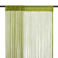 VIDAXL Rideau En Fils 2 Pcs 140 X 250 Cm Vert
