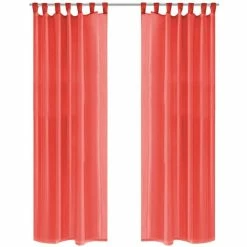 VIDAXL Rideau Occultant 2 Pcs Voile 140 X 225 Cm Rouge