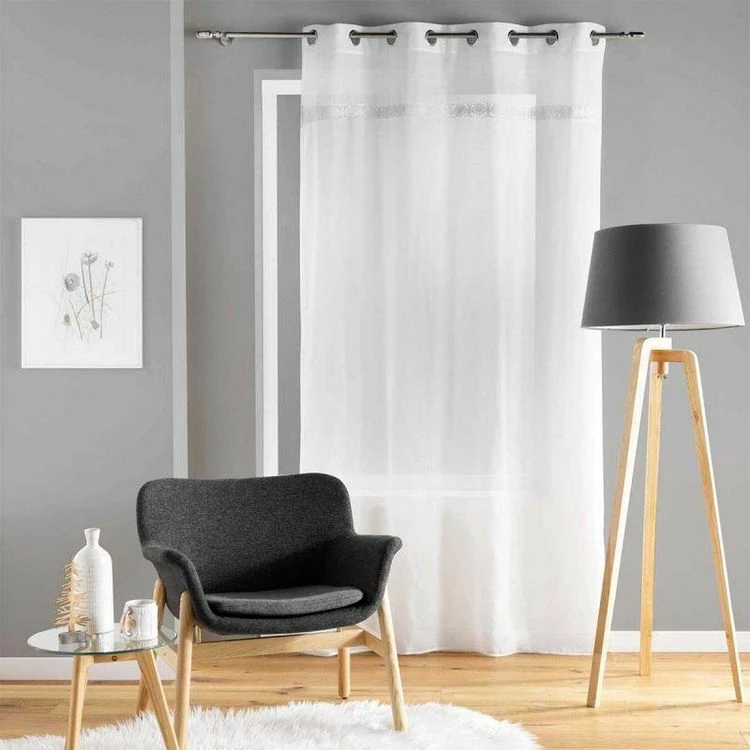 Paris Prix Rideau à Œillets Tissé Everest 140x240cm Blanc 3 Paris Prix Rideau à Œillets Tissé Everest 140x240cm Blanc