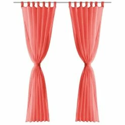 VIDAXL Rideau Occultant 2 Pcs Voile 140 X 225 Cm Rouge -Auchan Boutique B2CD 1211