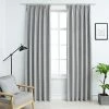 VIDAXL Rideaux Occultants Avec Crochets 2 Pcs Gris 140x245 Cm 2 VIDAXL Rideaux Occultants Avec Crochets 2 Pcs Gris 140x245 Cm -Auchan Boutique B2CD 1218