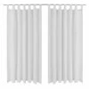 VIDAXL 2 Pcs Rideau A Passant Micro Satin Blanc 140 X 245 Cm