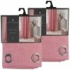 TOILINUX Lot De 2 Rideaux Clem - Largeur 140 Cm X Longueur 260 Cm - Rose Foncé