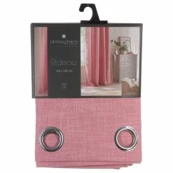 TOILINUX Lot De 2 Rideaux Clem - Largeur 140 Cm X Longueur 260 Cm - Rose Foncé -Auchan Boutique B2CD 1303