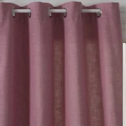 TOILINUX Lot De 2 Rideaux Clem - Largeur 140 Cm X Longueur 260 Cm - Rose Foncé -Auchan Boutique B2CD 1304