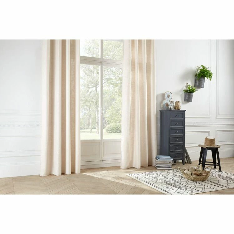 TOILINUX Lot De 2 Rideaux En Polyester Modèle Léon - 140 X 260 Cm - Beige 4 TOILINUX Lot De 2 Rideaux En Polyester Modèle Léon - 140 X 260 Cm - Beige – Image 2