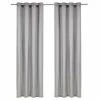 VIDAXL Rideaux Avec Anneaux En Metal 2 Pcs Coton 140x245 Cm Gris