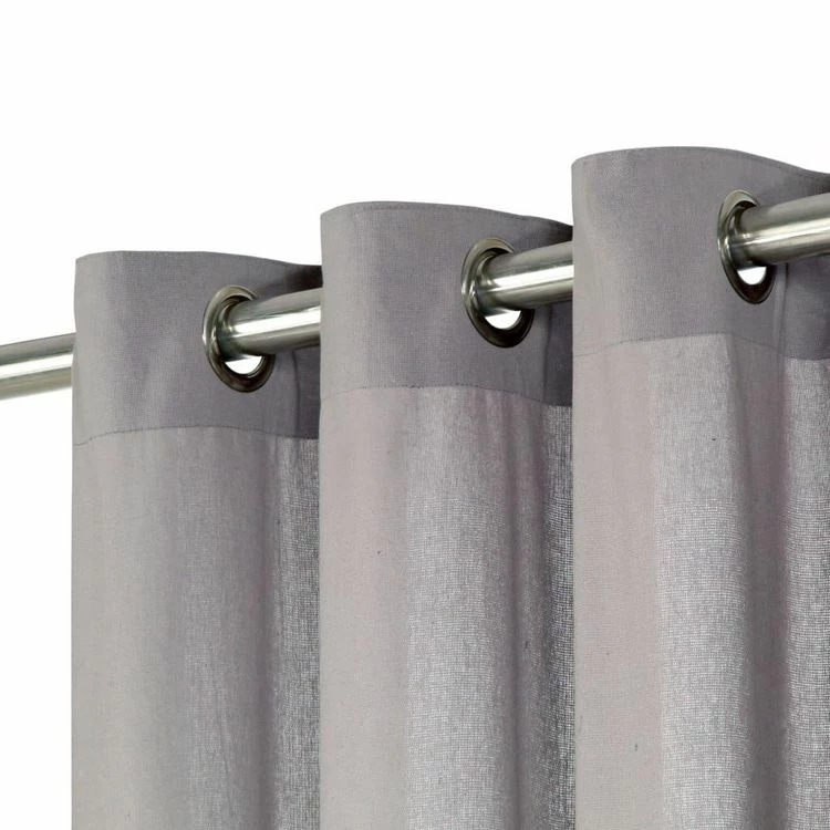 VIDAXL Rideaux Avec Anneaux En Metal 2 Pcs Coton 140x245 Cm Gris 4 VIDAXL Rideaux Avec Anneaux En Metal 2 Pcs Coton 140x245 Cm Gris – Image 2