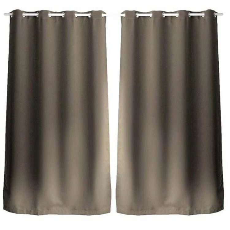 TOILINUX Lot De 2 Rideaux Unis Occultants Avec œillets - 140 X 240 Cm - Marron 3 TOILINUX Lot De 2 Rideaux Unis Occultants Avec œillets - 140 X 240 Cm - Marron
