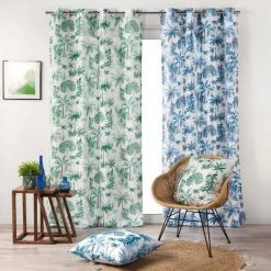 Paris Prix Rideau à Œillets Imprimé Amazonia 140x260cm Bleu 9 Paris Prix Rideau à Œillets Imprimé Amazonia 140x260cm Bleu -Auchan Boutique B2CD 1344