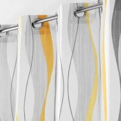 Paris Prix Rideau à Œillets Ondulys 140x280cm Jaune & Blanc -Auchan Boutique B2CD 1349