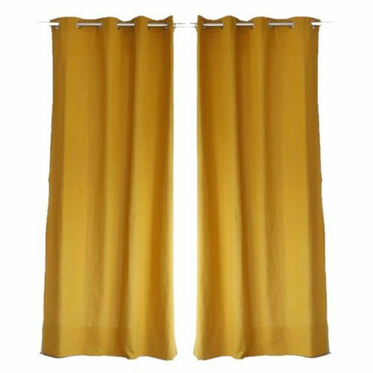 TOILINUX Lot De 2 Rideaux Unis Effet Bachette 8 œillets - 135 X 240 Cm - Moutarde 3 TOILINUX Lot De 2 Rideaux Unis Effet Bachette 8 œillets - 135 X 240 Cm - Moutarde