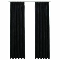 VIDAXL Rideaux Occultants Avec Crochets 2 Pcs Velours Noir 140x225 Cm -Auchan Boutique B2CD 1369