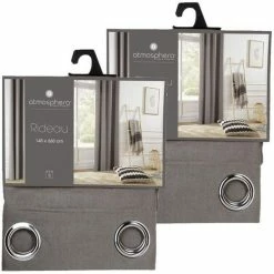 TOILINUX Lot De 2 Rideaux Panama - 140 X 260 Cm - Gris