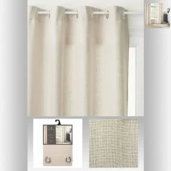 ATMOSPHERA Rideau En Polyester Modèle Léon - 140 X 260 Cm - Lin -Auchan Boutique B2CD 138