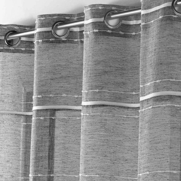 Paris Prix Rideau à Œillets Tissé Aloria 140x240cm Gris 4 Paris Prix Rideau à Œillets Tissé Aloria 140x240cm Gris – Image 2