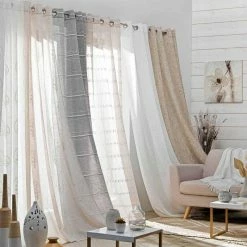Paris Prix Rideau à Œillets Tissé Aloria 140x240cm Gris 12 Paris Prix Rideau à Œillets Tissé Aloria 140x240cm Gris -Auchan Boutique B2CD 1389