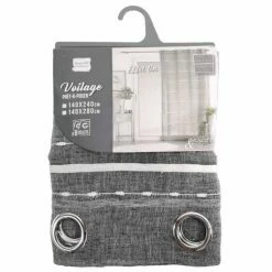 Paris Prix Rideau à Œillets Tissé Aloria 140x240cm Gris 13 Paris Prix Rideau à Œillets Tissé Aloria 140x240cm Gris -Auchan Boutique B2CD 1390
