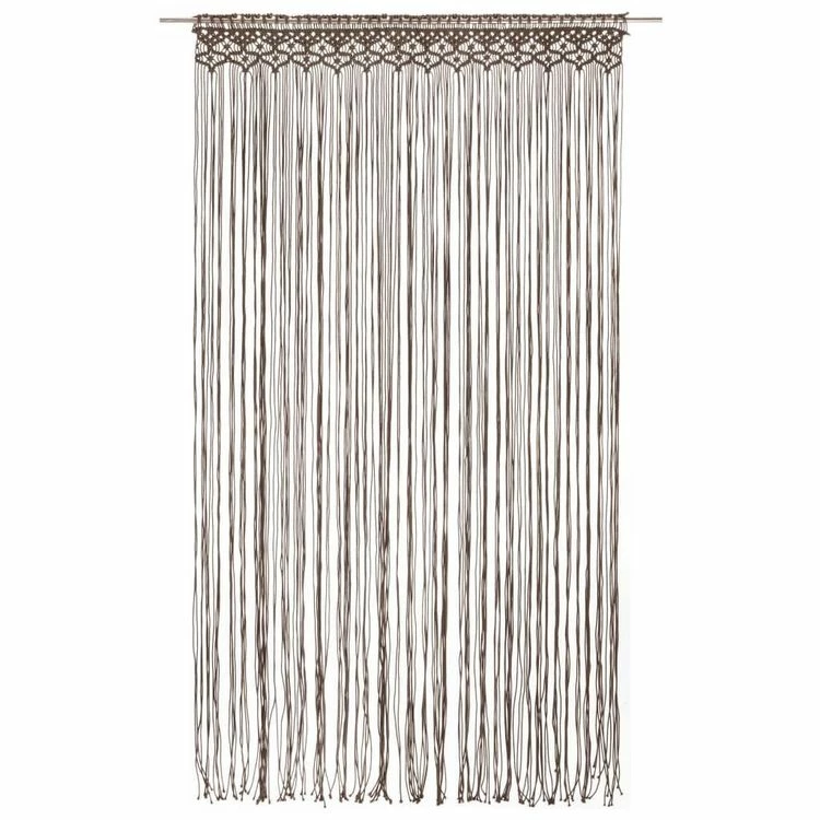 VIDAXL Rideau En Macrame Taupe 140x240 Cm Coton 4 VIDAXL Rideau En Macrame Taupe 140x240 Cm Coton – Image 2