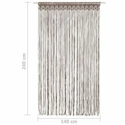 VIDAXL Rideau En Macrame Taupe 140x240 Cm Coton 11 VIDAXL Rideau En Macrame Taupe 140x240 Cm Coton -Auchan Boutique B2CD 1431