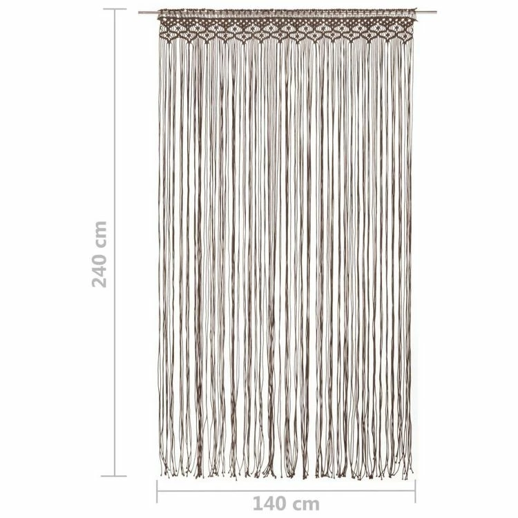 VIDAXL Rideau En Macrame Taupe 140x240 Cm Coton 7 VIDAXL Rideau En Macrame Taupe 140x240 Cm Coton – Image 5