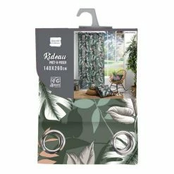 Paris Prix Rideau à Œillets Jardin Intérieur 140x260cm Vert -Auchan Boutique B2CD 1440