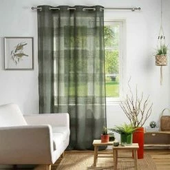 Paris Prix Rideau à Œillets Tissé Terraza 140x280cm Kaki -Auchan Boutique B2CD 145