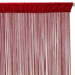 TOILINUX Lot 2x Rideau Fils - 90 X 200 Cm - Rouge