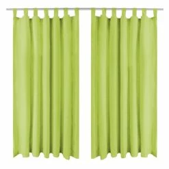 VIDAXL Rideau Occultant Avec Boucles 2 Pcs 140 X 245 Cm Vert