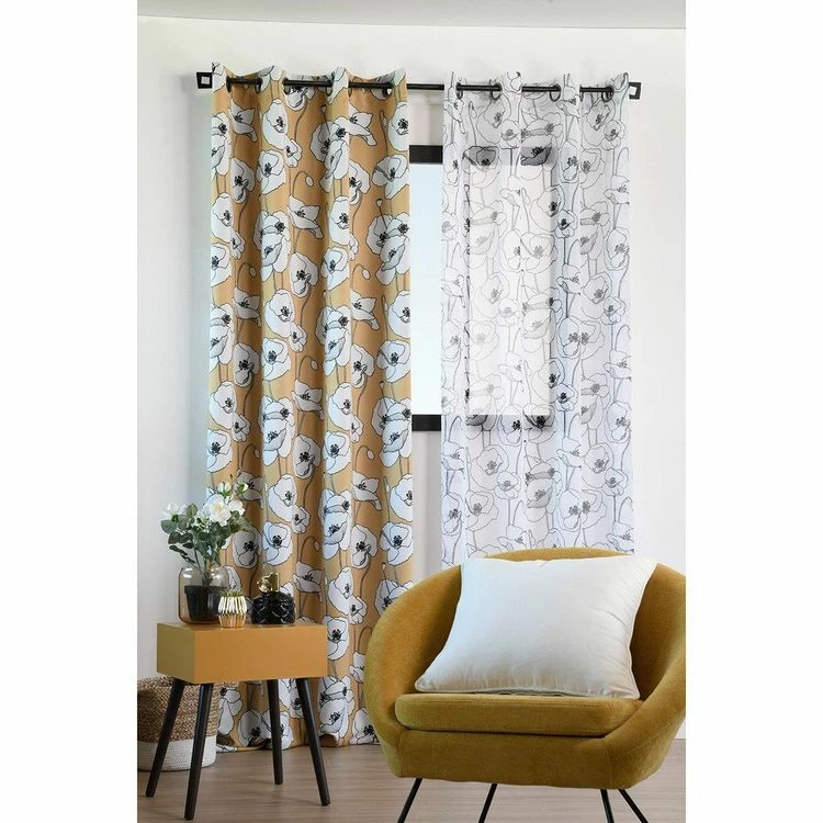 Lovely Casa Rideau à œillets Occultant 140x260 Cm Diane Moutarde 5 Lovely Casa Rideau à œillets Occultant 140x260 Cm Diane Moutarde – Image 3