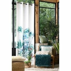 Stof Rideau à œillets 140x260 Cm Quito Vert -Auchan Boutique B2CD 149