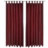 VIDAXL 2 Pcs Rideau A Passant Micro Satin Bordeaux 140 X 175 Cm